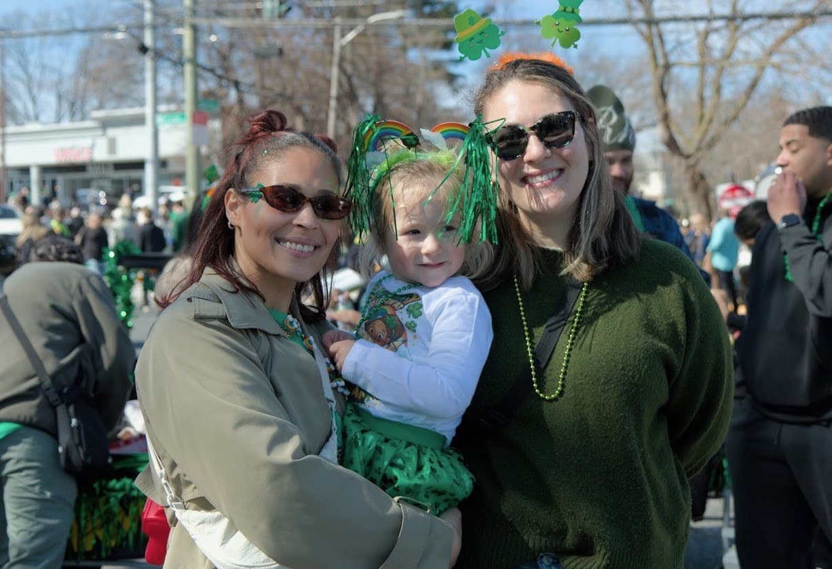 Toddlers and teachers celebrating St. Patrick’s Day