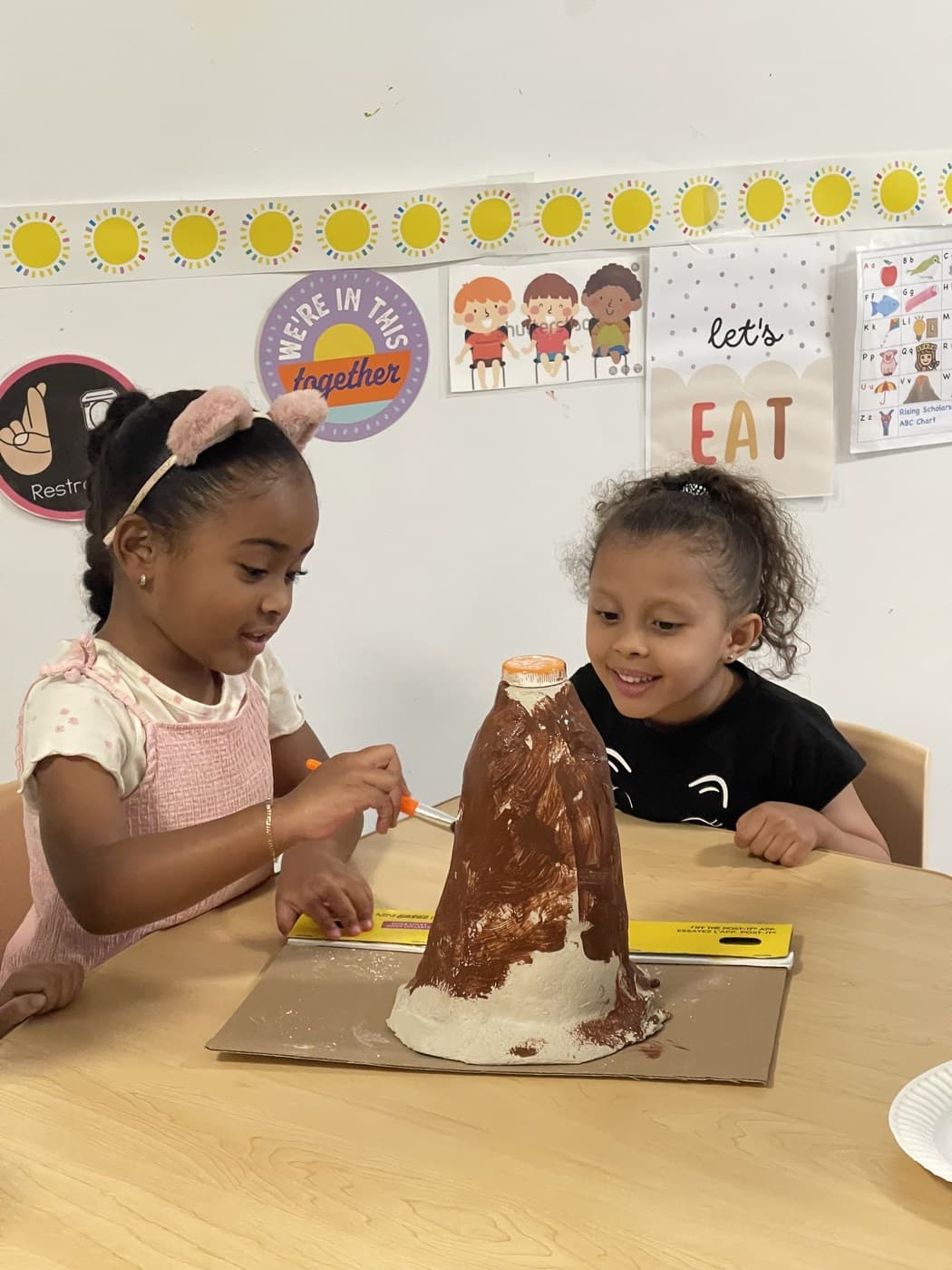 A child’s volcano STEM art project
